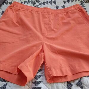 Bass Pro World Wide Sportsman Shorts Mens L Lightweight Orange Fishing Outdoors